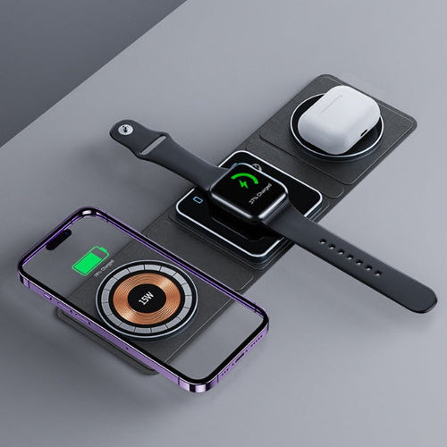 3-in-1 Transparent Wireless Charger for Apple Devices - Modern Marketplace